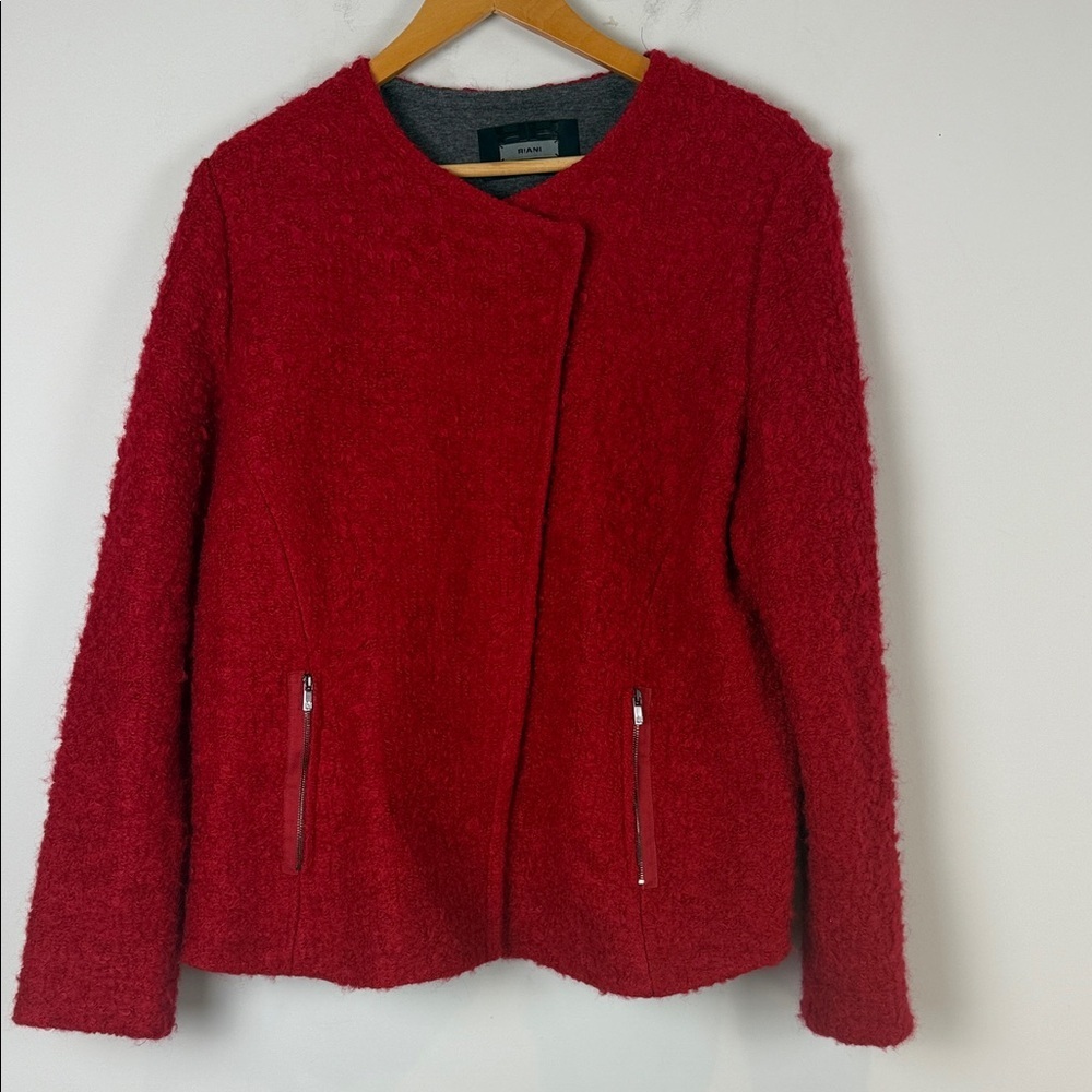 RIANI Red Wool/Mohair blend Jacket Size 16
